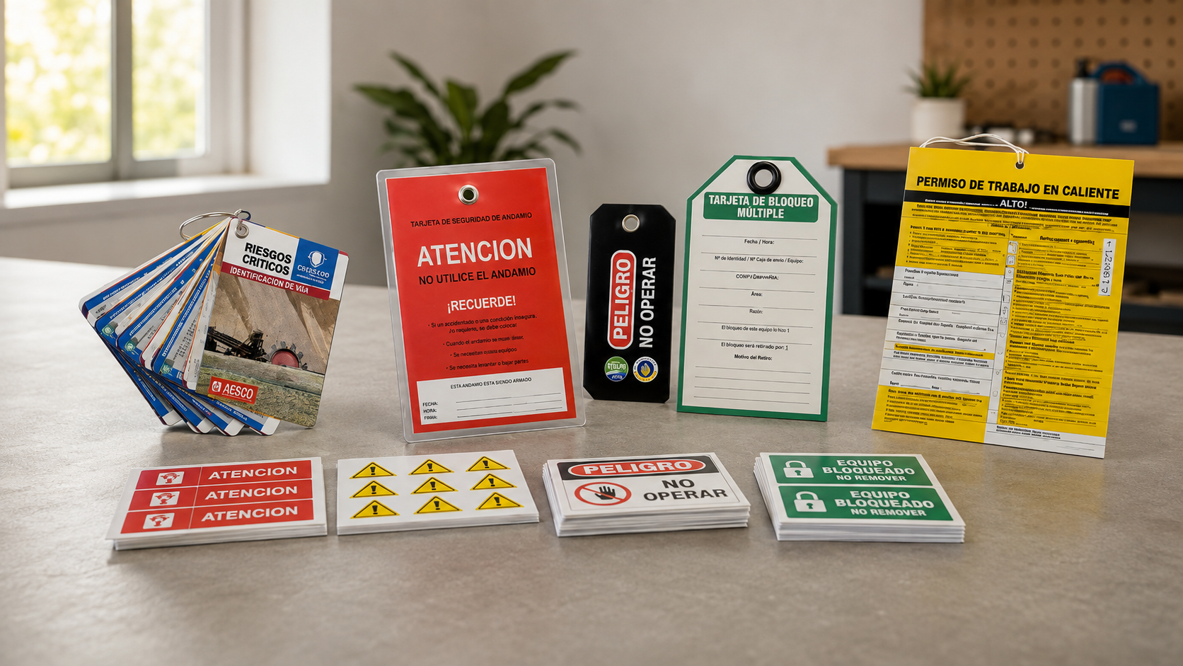 Tarjetas y documentos impresos para seguridad industrial